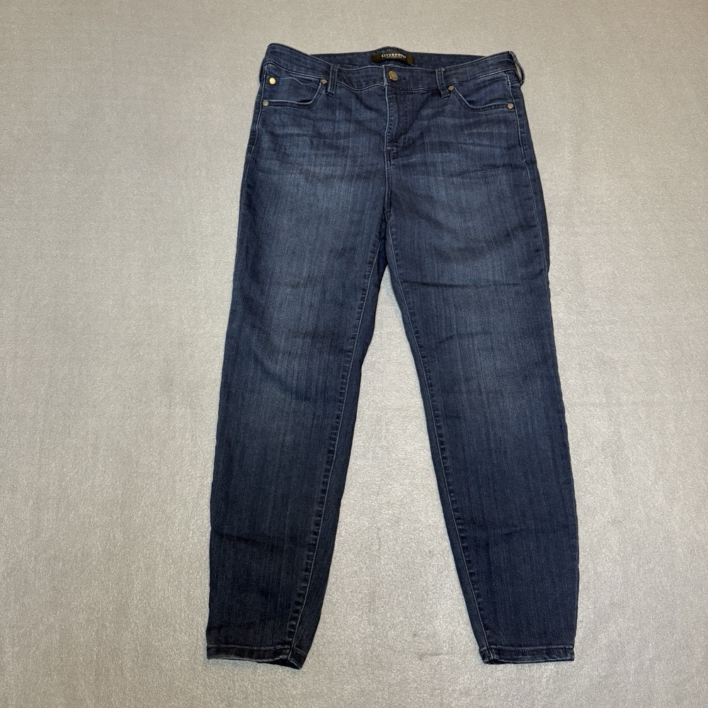 Liverpool Abby Ankle Skinny Dark Wash Denim MidRise Jeans Women's 12P / 31 Waist